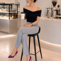 Summer Off Shoulder Bow Short Sleeve T-Shirt Women Stylish Ruched Slash Neck Cropped Tops Daily All-Match Solid Slimming Blouses Natalia Home Fashion    Natalia Home Fashion