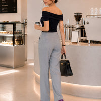 Summer Off Shoulder Bow Short Sleeve T-Shirt Women Stylish Ruched Slash Neck Cropped Tops Daily All-Match Solid Slimming Blouses Natalia Home Fashion    Natalia Home Fashion