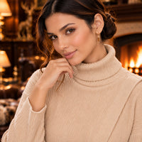 Women Knitted 2 Pieces Set Turtleneck Long Pullovers Sweaters & Wide Leg Pants Thicken Warm Sweater Sets Natalia Home Fashion    Natalia Home Fashion