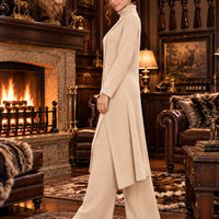 Women Knitted 2 Pieces Set Turtleneck Long Pullovers Sweaters & Wide Leg Pants Thicken Warm Sweater Sets Natalia Home Fashion    Natalia Home Fashion