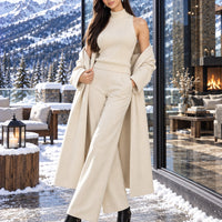 3 Piece Women Cardigan Fashion Knitted Pant Set Ladies Sweater Suit Vintage Fashion Ladies Natalia Home Fashion    Natalia Home Fashion