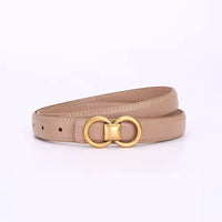 Belt Women Cow Leather Solid Color Symmetrical Buckle Waistband Jeans Dress Ladies Accessories Handmade