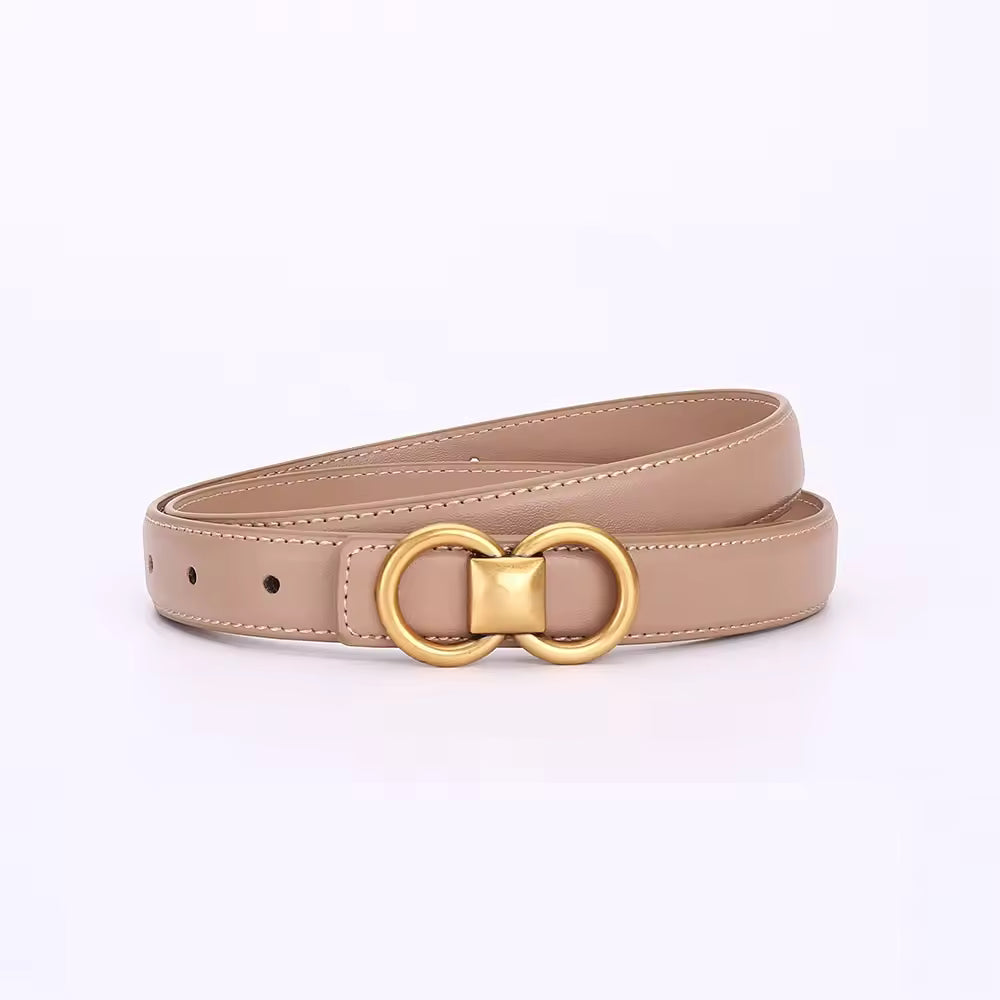 Belt Women Cow Leather Solid Color Symmetrical Buckle Waistband Jeans Dress Ladies Accessories Handmade