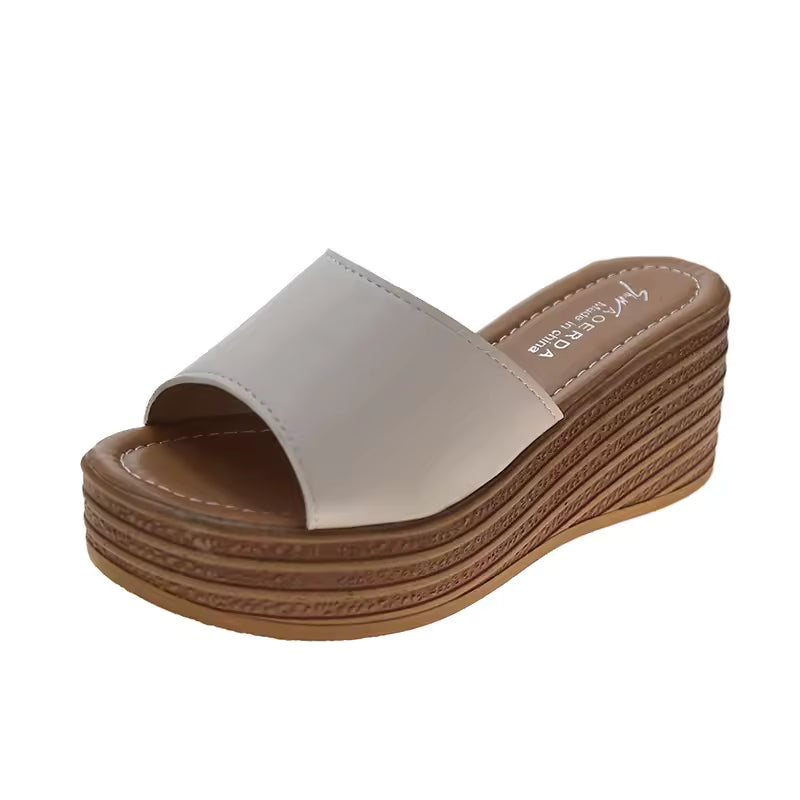 Platform Sandals Women's Summer style Beach High Heel Slippers Fashionable Ladies Slip-On Slippers