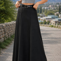 Urban Women's High Street Skirt Solid Color H-line High Waist Floor Length Skirts Loose Fit Casual Bottoms