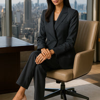 Elegant Double Breasted Jacket Suit Women's Long Sleeved Holiday Slim Blazers Coat Fashion Temperament business suit