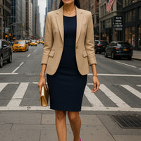 High Quality Women's Two Piece Set Office Work Dress Sleeveless Jacket Short Outerwear Fashionable And Comfortable for Office