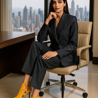 Elegant Double Breasted Jacket Suit Women's Long Sleeved Holiday Slim Blazers Coat Fashion Temperament business suit