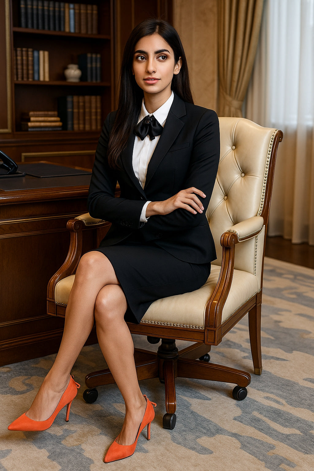 Women's Fashion Career Compound Long-sleeved Suit Bag Buttock Slit Skirt Suit Business Suit