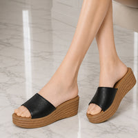 Platform Sandals Women's Summer style Beach High Heel Slippers Fashionable Ladies Slip-On Slippers