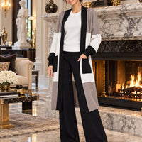 Women's 3PC Knit Set - Cardigan Tank Top Wide Leg Pants  Cross-Border Outfit Natalia Home Fashion    Natalia Home Fashion