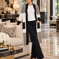 Women's 3PC Knit Set - Cardigan Tank Top Wide Leg Pants  Cross-Border Outfit Natalia Home Fashion    Natalia Home Fashion