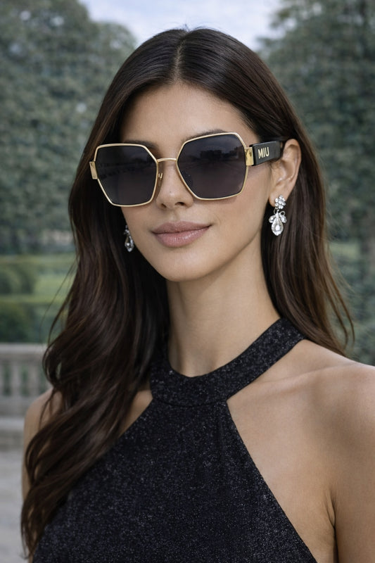 High Quality Rectangle Sunglasses Women Metal Frame Glasses Fashion Designer Vintage Eyewear UV