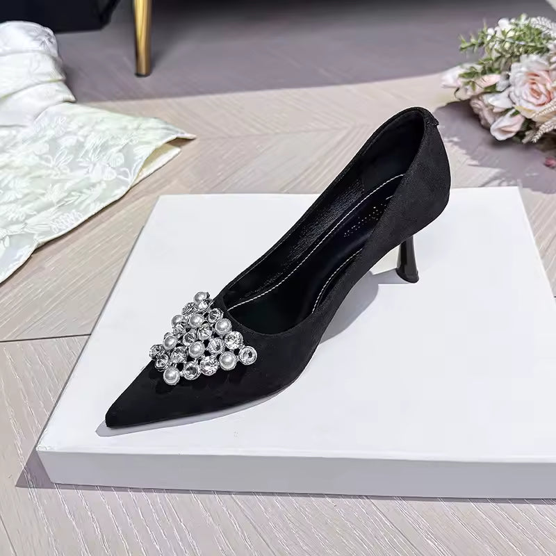 Style High-Grade French High Heels Fashion Rhinestone Wedding Shoes Bridal Shoes