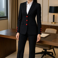 Fashion Blazer Jacket And Pant Suit Women Female Office Ladies Business Work Wear Formal 2 Piece Set