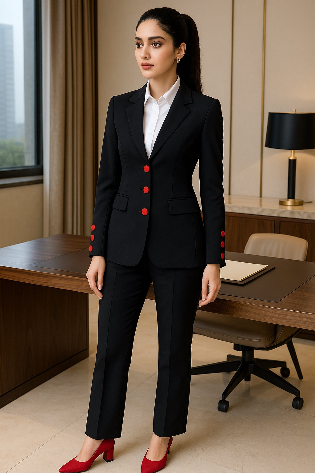 Fashion Blazer Jacket And Pant Suit Women Female Office Ladies Business Work Wear Formal 2 Piece Set