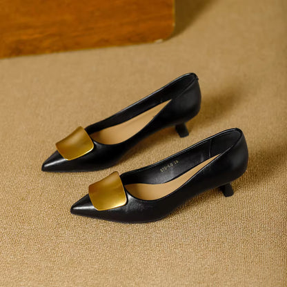 Metallic Thin Heel Pointed Toe Shoes For Women Elegant Office Career Work High Heels
