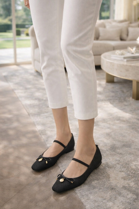 Ladies Casual Mary Jane Dress Shoes Square Toe Ballerina Mesh Women's Breathable Flat Sandals