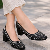 Fashion String Bead Pumps Women Elegant Ladies Party Shoes