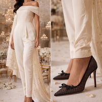 Mesh lace Women Pumps bowknot High Heels 9.5 cm Stiletto Sexy party shoes Luxury banquet shoes Ladies Pumps