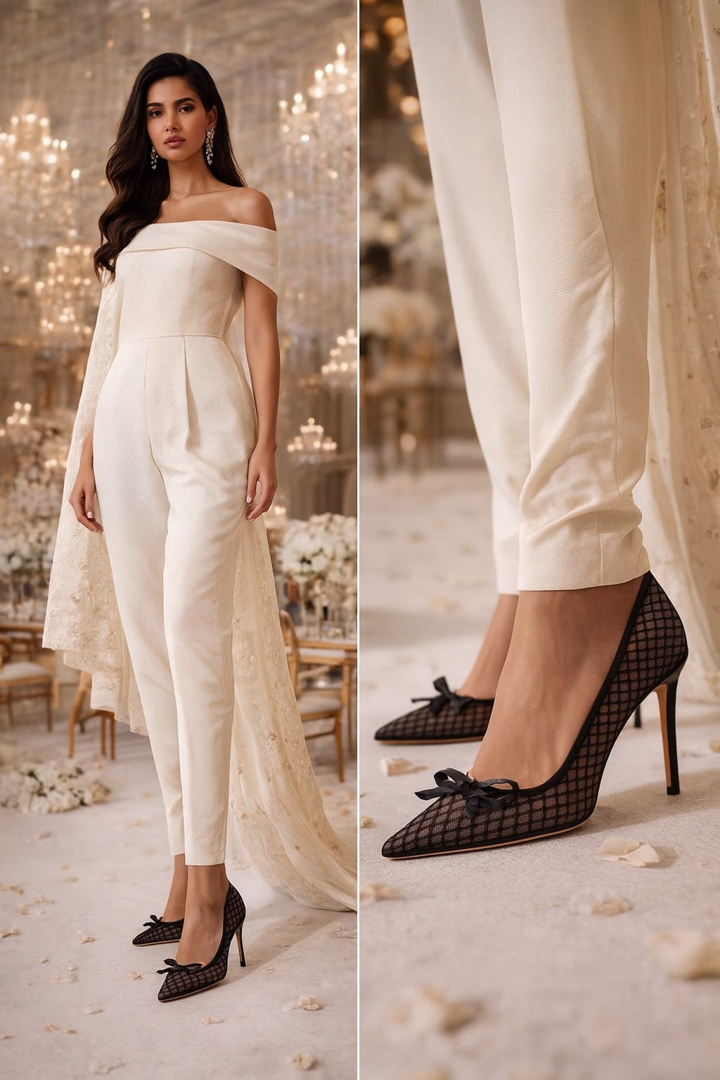 Mesh lace Women Pumps bowknot High Heels 9.5 cm Stiletto Sexy party shoes Luxury banquet shoes Ladies Pumps