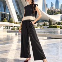 Clothing Suit Women's Knitwear Loose Slimming High-waisted Wide-leg Trousers Fashionable Two-piece Set Natalia Home Fashion    Natalia Home Fashion