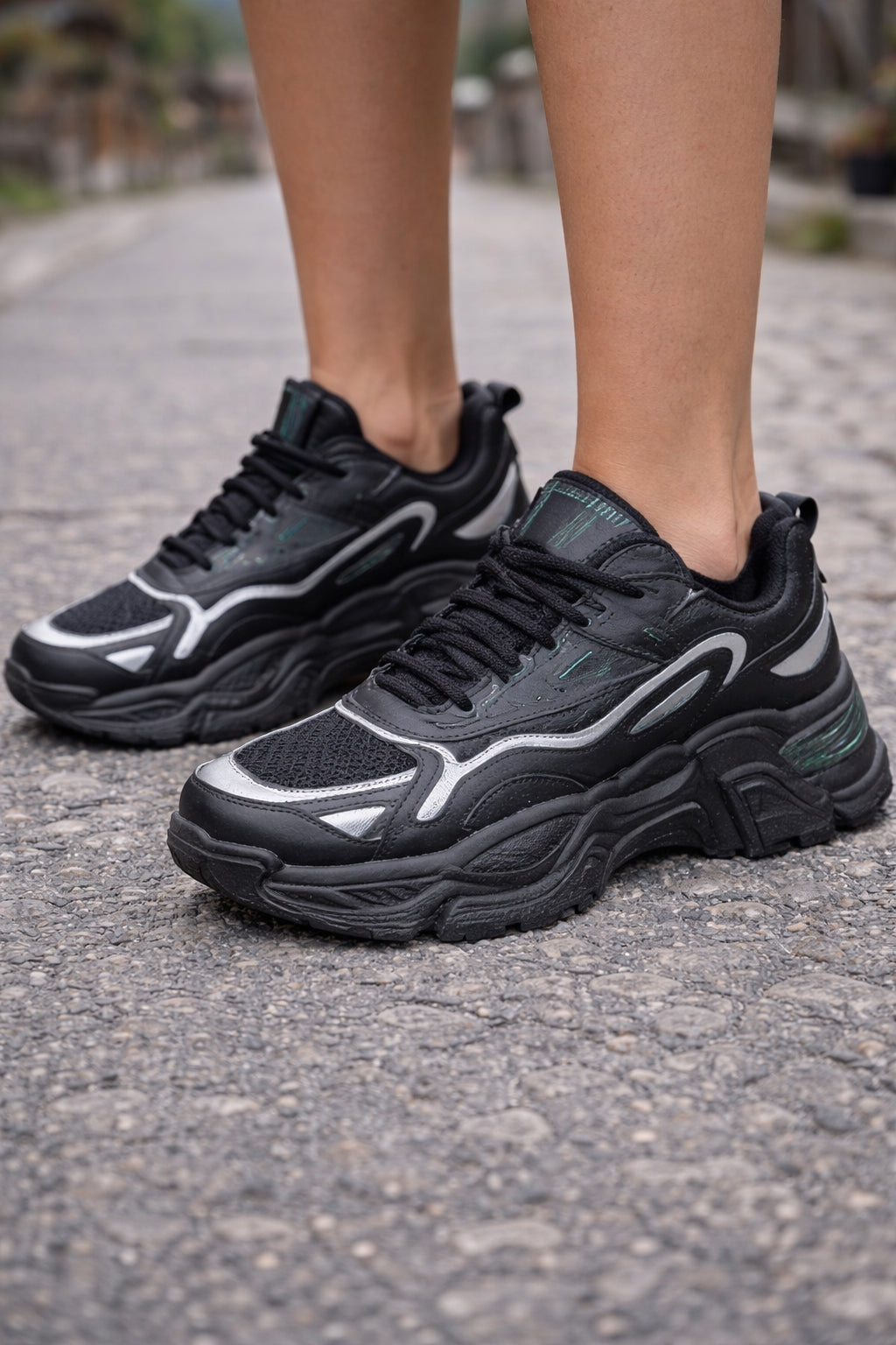 Casual Sporty Women's Shoes Fashion Versatile Thick Sole Increased Height Lightweight Breathable White Shoes