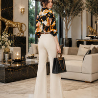 Vintage Style for Women Long Sleeve Flower Printed Spring Autumn semi formal Style Elegant Single Breasted Shirt