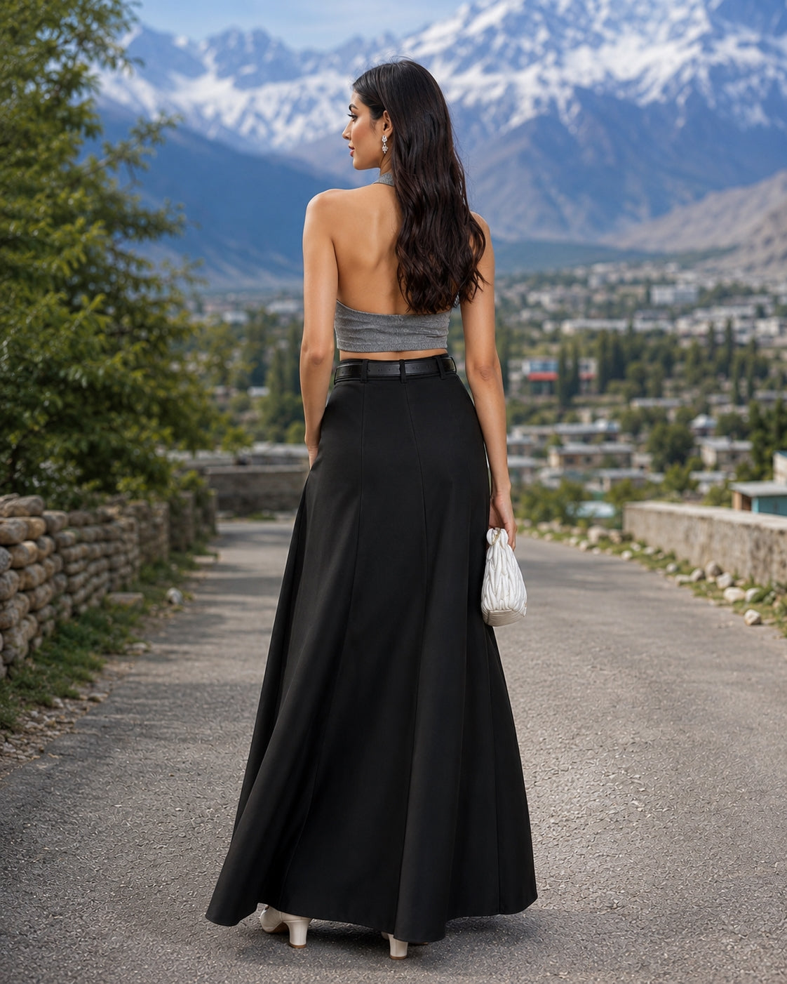 Urban Women's High Street Skirt Solid Color H-line High Waist Floor Length Skirts Loose Fit Casual Bottoms
