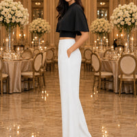 Fashionable French Style Two-Piece Set with off shoulder Top And Elegant Cape Lady Top Summer Casual Outfit for Young Women