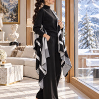 Casual Suit Women's Temperament Lazy Wind Knitted Sweater Shawl Cape Wide-leg Pants Three-piece Set Natalia Home Fashion    Natalia Home Fashion