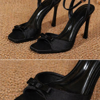Elegant Women's Sandals Super High with Bow heel Thin High Heels Dress Shoes Ladies Office Pumps Heeled Sandals