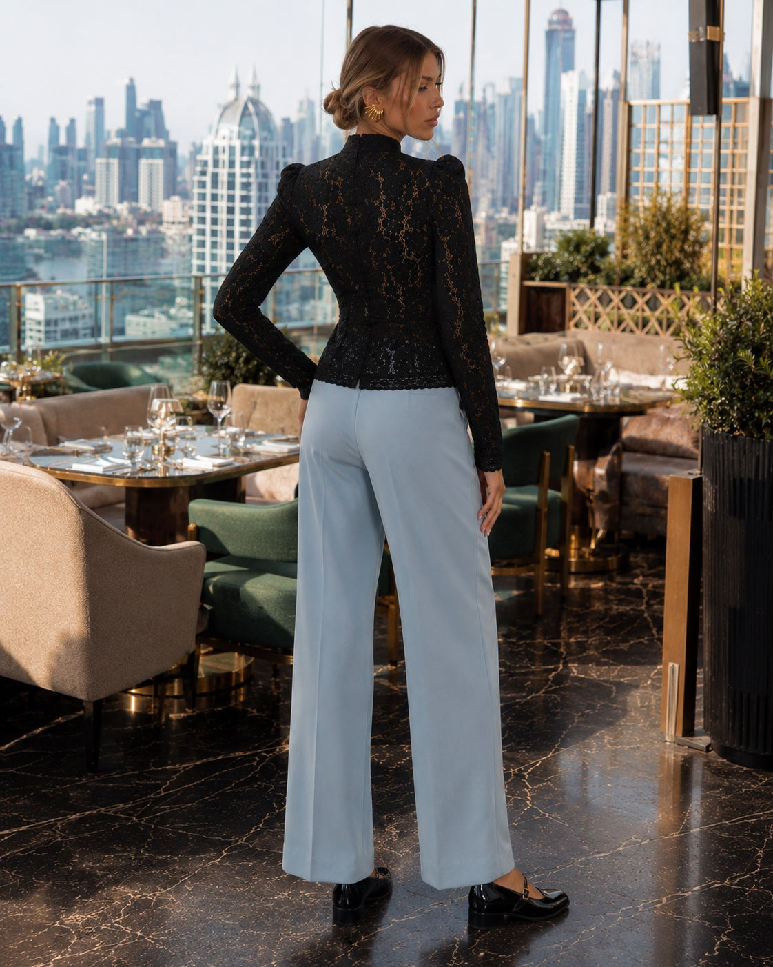 Vintage Blouse, Elegant Embroidery Puff Sleeve Hollow Out Lace Stand Collar Semi Formal Summer Top Natalia Home Fashion    Natalia Home Fashion
