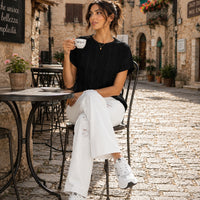 Women's Casual Round Neck Jacquard Short Sleeve Top T-shirt Leisure Commute Women Clothing