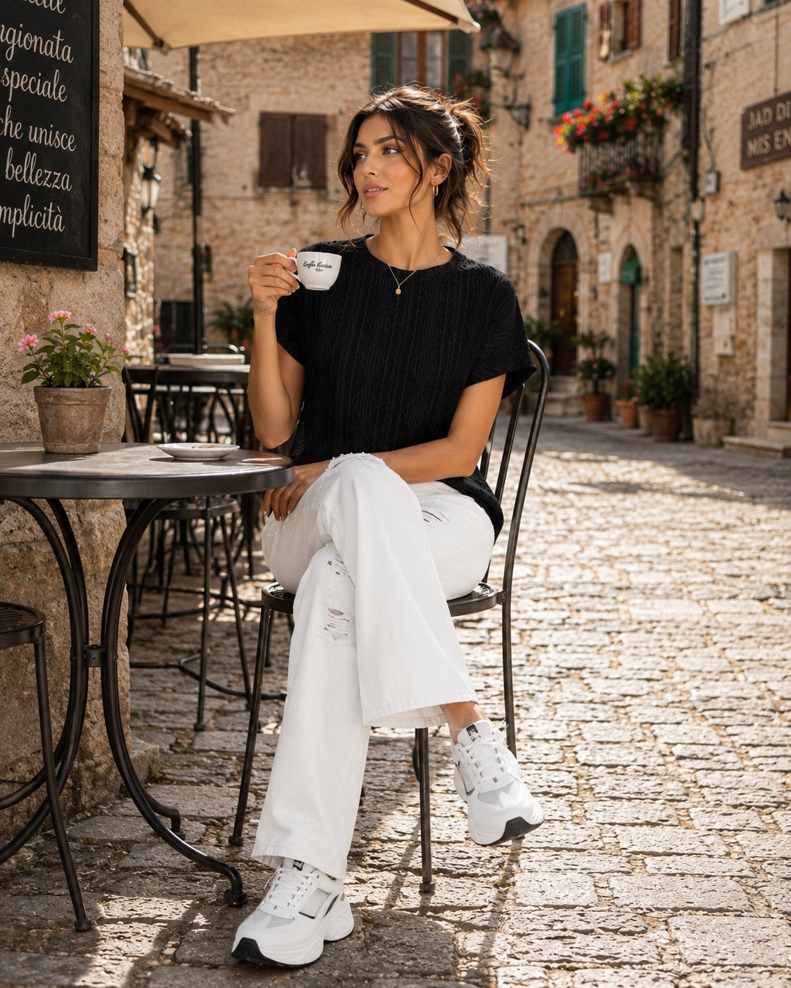 Women's Casual Round Neck Jacquard Short Sleeve Top T-shirt Leisure Commute Women Clothing