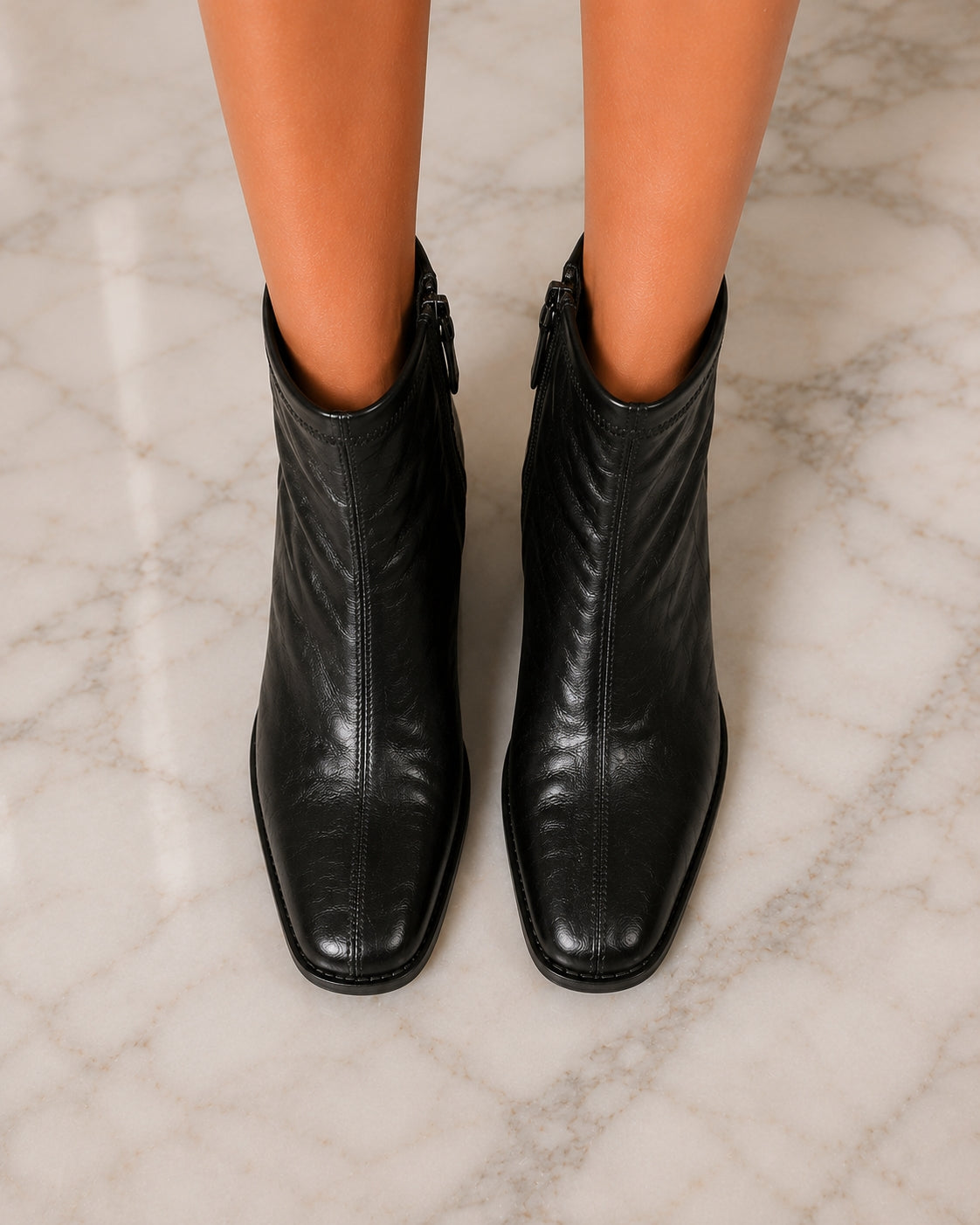 Woman Sheepskin Leather Shoes Spring Autumn Ankle Boots side Zip French Style Thick Heel Women's Short Boots