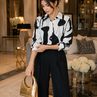 Print Shirts & Blouses for Women Fine Elegant Fashion Chic Chiffon Woman Top