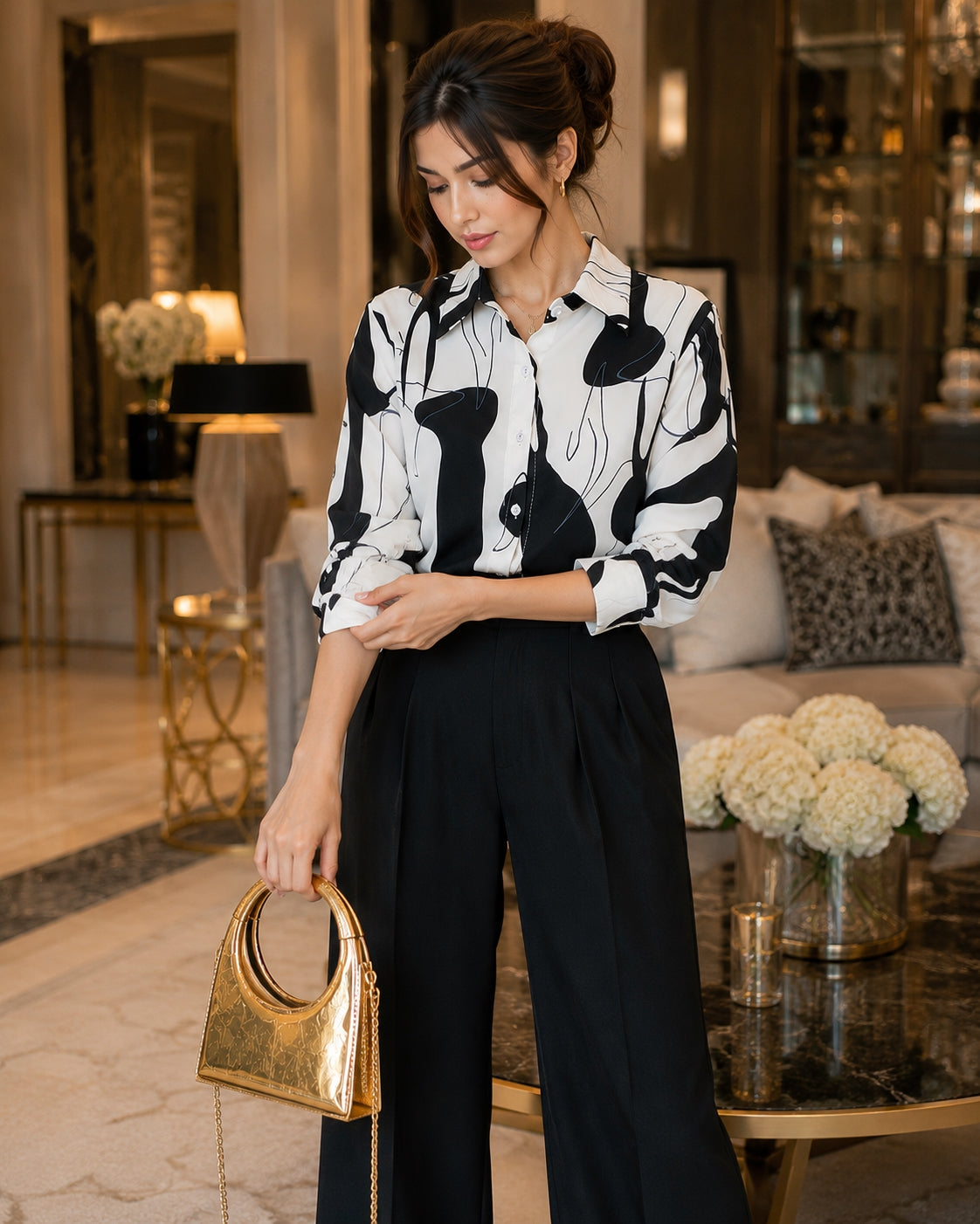 Print Shirts & Blouses for Women Fine Elegant Fashion Chic Chiffon Woman Top