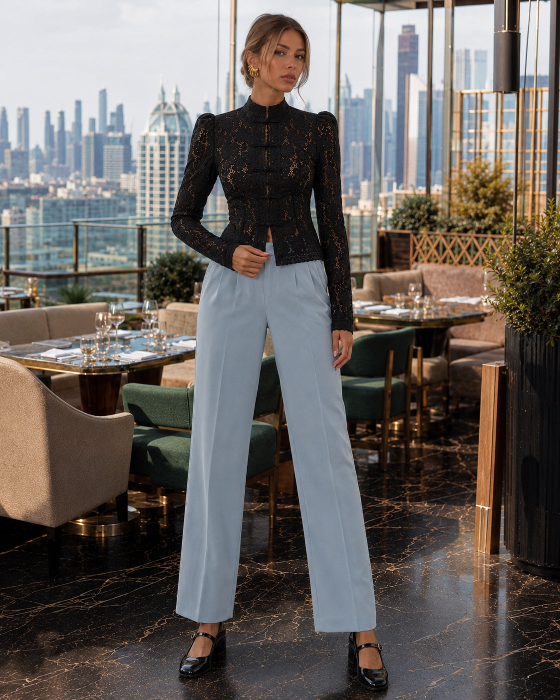 Vintage Blouse, Elegant Embroidery Puff Sleeve Hollow Out Lace Stand Collar Semi Formal Summer Top Natalia Home Fashion    Natalia Home Fashion