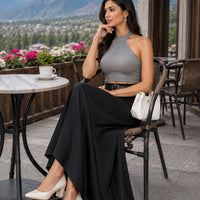 Urban Women's High Street Skirt Solid Color H-line High Waist Floor Length Skirts Loose Fit Casual Bottoms
