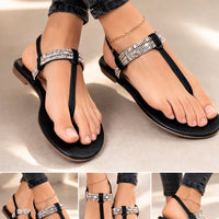 Fashion women  Rhinestone Clip Toe Strap Casual Sandal Sandals