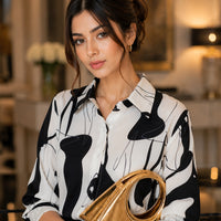 Print Shirts & Blouses for Women Fine Elegant Fashion Chic Chiffon Woman Top