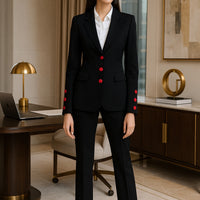 Fashion Blazer Jacket And Pant Suit Women Female Office Ladies Business Work Wear Formal 2 Piece Set