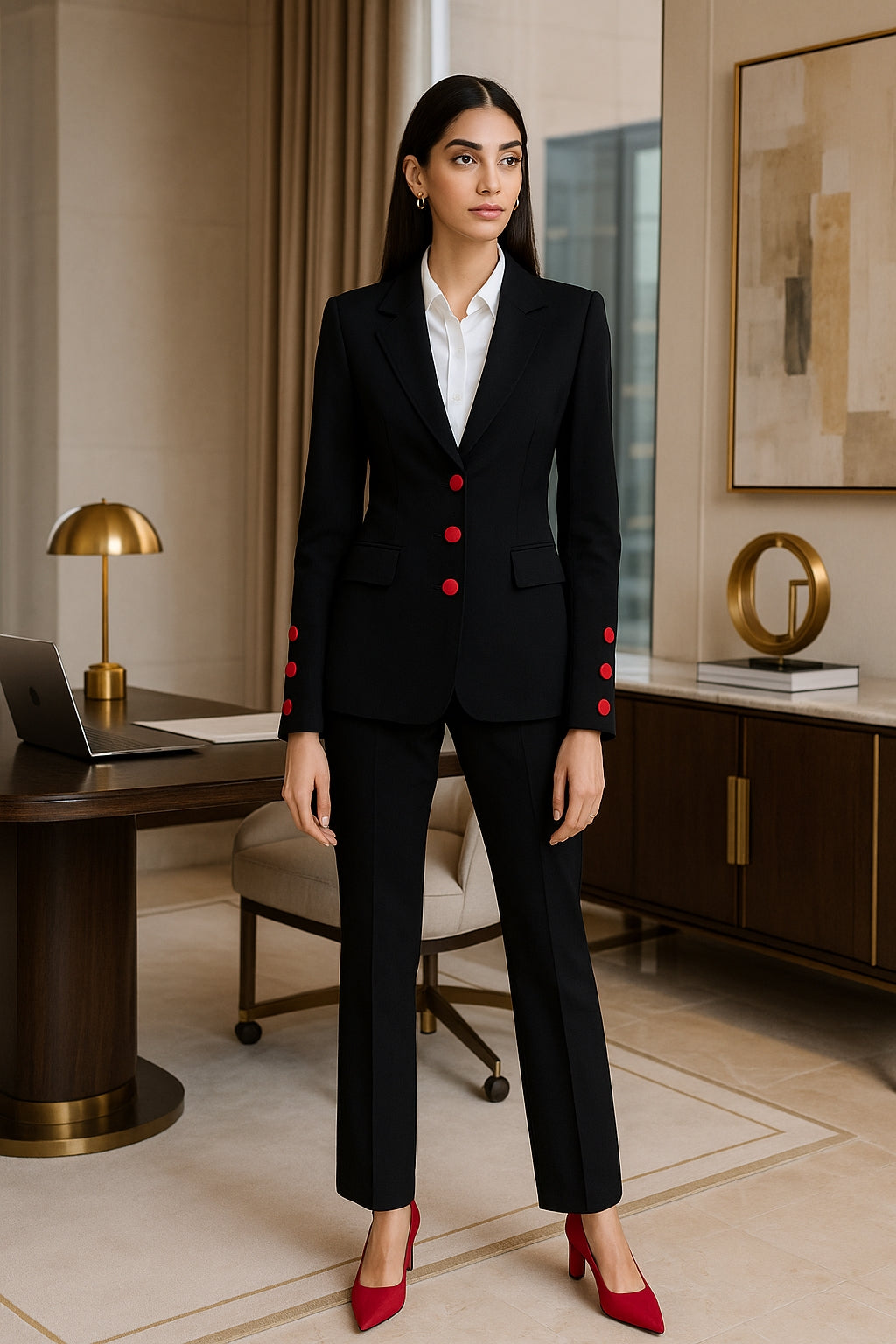 Fashion Blazer Jacket And Pant Suit Women Female Office Ladies Business Work Wear Formal 2 Piece Set