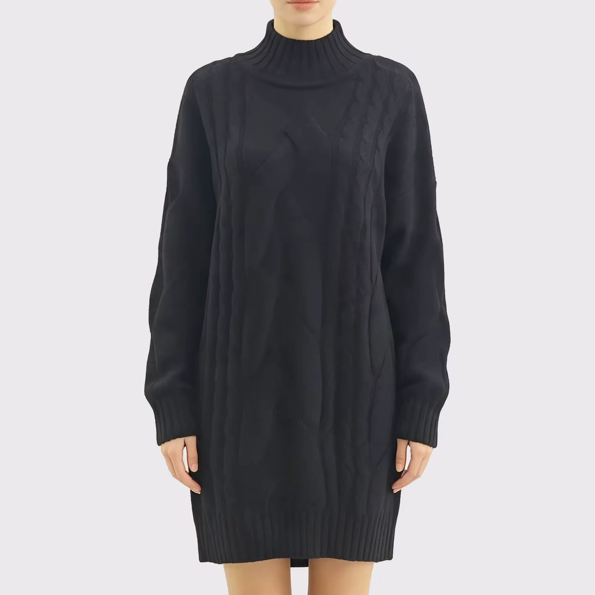 Women's Sweater Thick Two Lapels Retro Thick Thread Twist Dress Natalia Home Fashion    Natalia Home Fashion