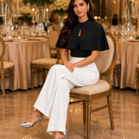 Fashionable French Style Two-Piece Set with off shoulder Top And Elegant Cape Lady Top Summer Casual Outfit for Young Women