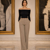 Sexy Shoulder Bared Long Sleeve Slim Fit Outwear Asymmetric Belly Bared Pleated T-Shirt Style Short New Arrival Acetate Fabric