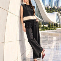 Clothing Suit Women's Knitwear Loose Slimming High-waisted Wide-leg Trousers Fashionable Two-piece Set Natalia Home Fashion    Natalia Home Fashion