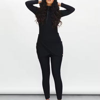 Muslim Swimwear Women Modest Patchwork Hijab Long Sleeves Sport Swimsuit 3pcs Islamic Burkinis Wear Bathing Suit