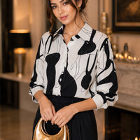 Print Shirts & Blouses for Women Fine Elegant Fashion Chic Chiffon Woman Top